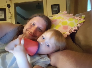 Cuddle time with daddy